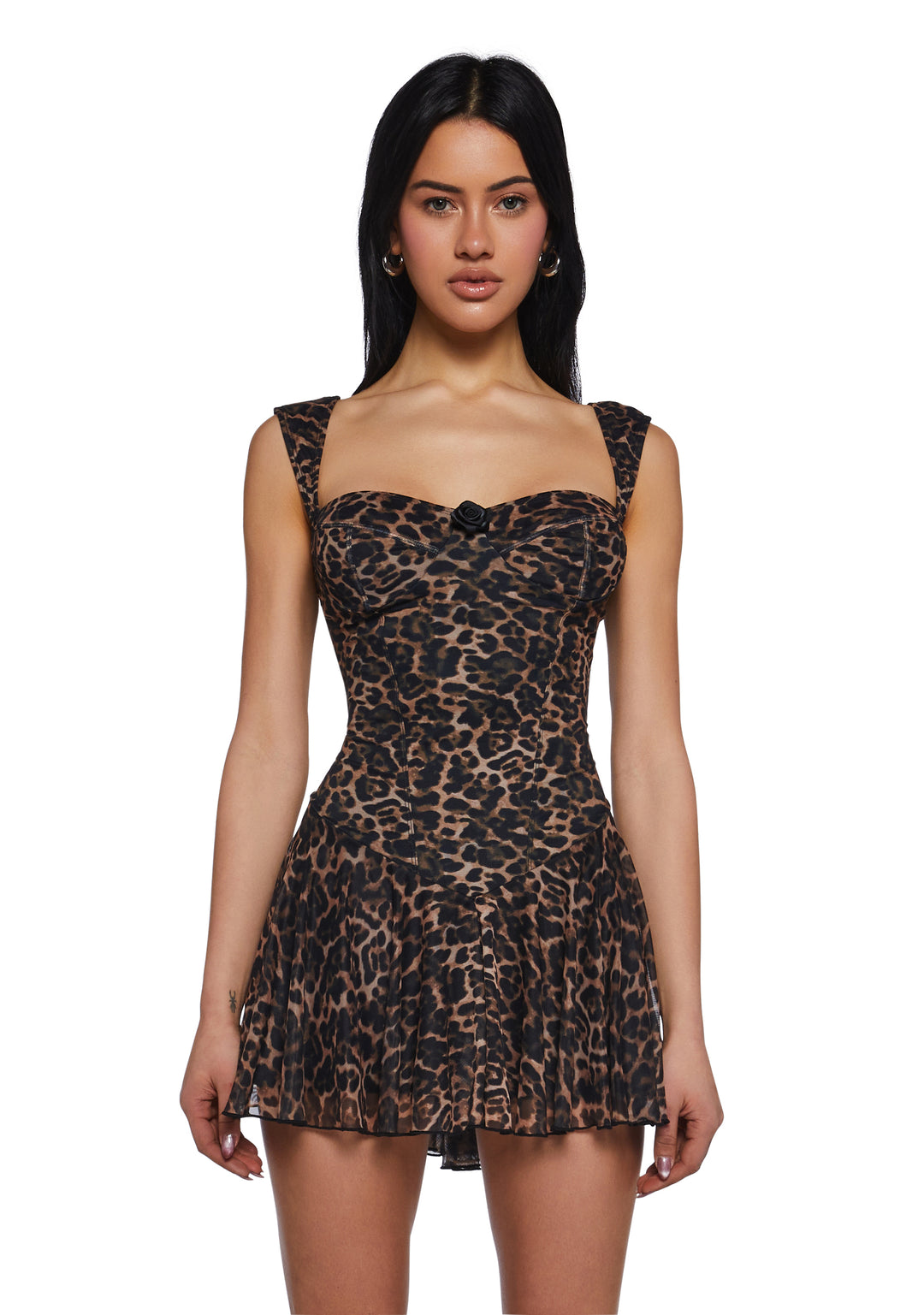 Womens Sexy Valentines Day Leopard Mini Dress Sugar Thrillz - Multi
