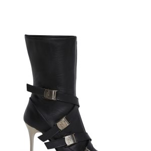 New Rock M-QUEEN007-S1 Pointed Toe Skinny Heel Boots - Black