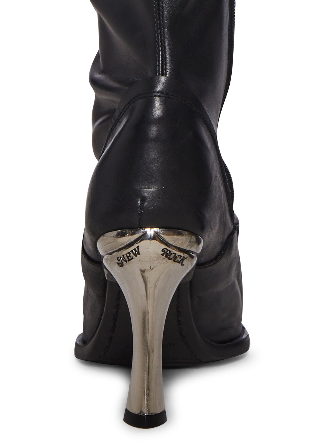 New Rock M-9053-C1 Lace-Up Stiletto Boots - Black - Image 5