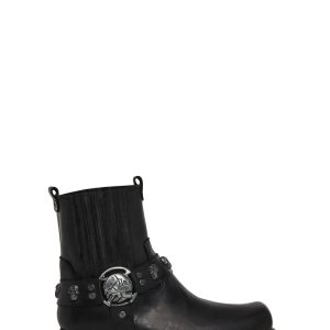 New Rock M-7621-S1 Motorcycle Ankle Boots - Black