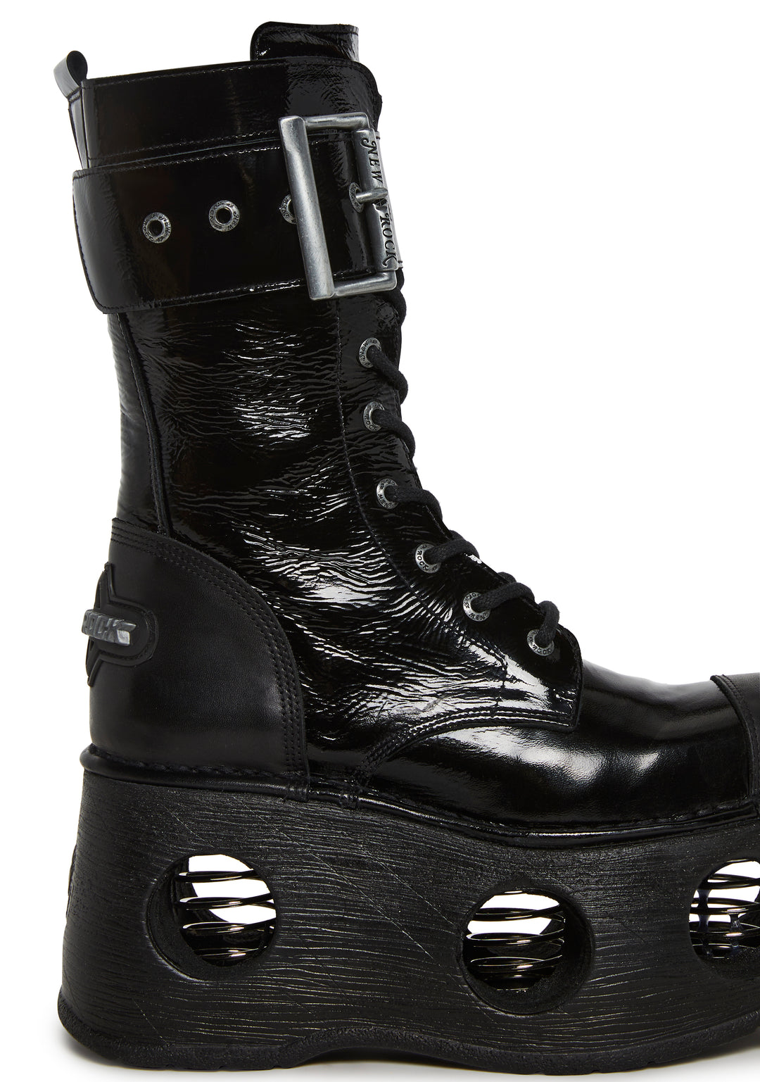 New Rock M-312-S5 Circle Cutout Boots - Black - Image 2