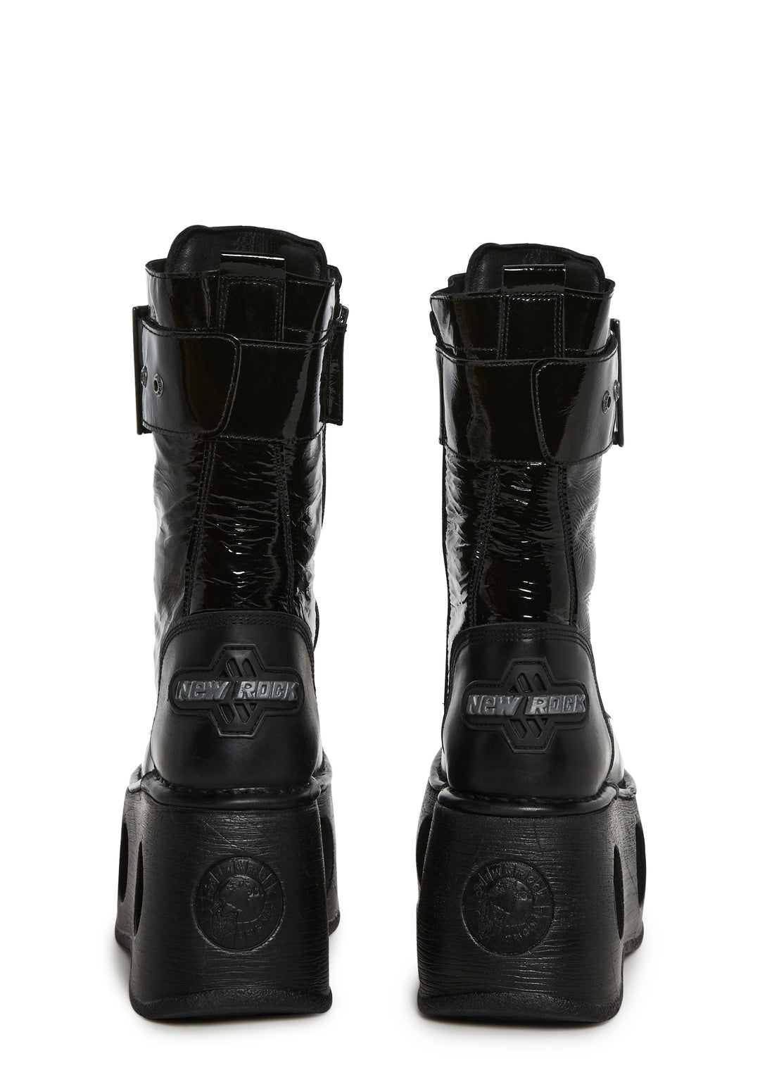 New Rock M-312-S5 Circle Cutout Boots - Black - Image 4