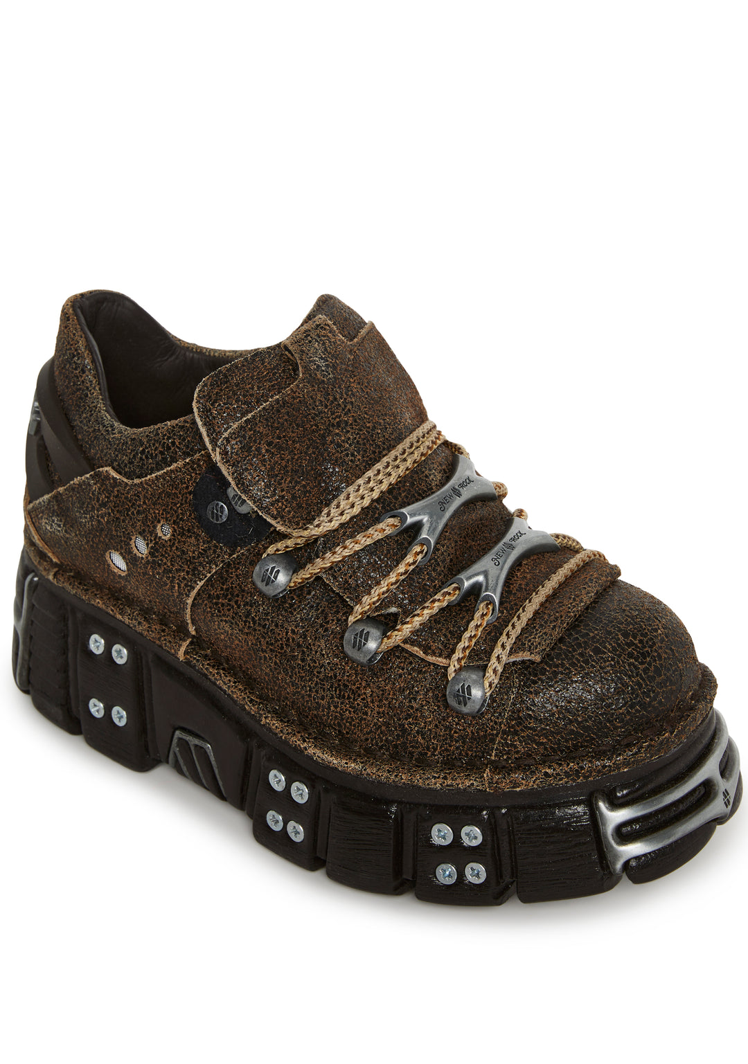 New Rock M-120N-C83 Chunky Oxford Shoes - Brown - Image 2
