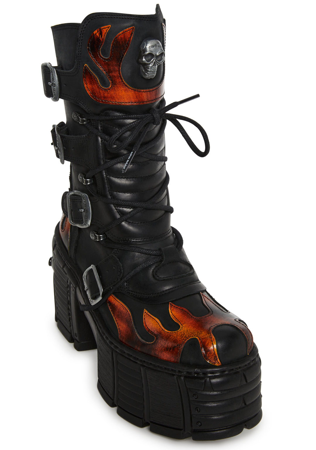New Rock M-TM543-C1 Flame Boots - Black - Image 2