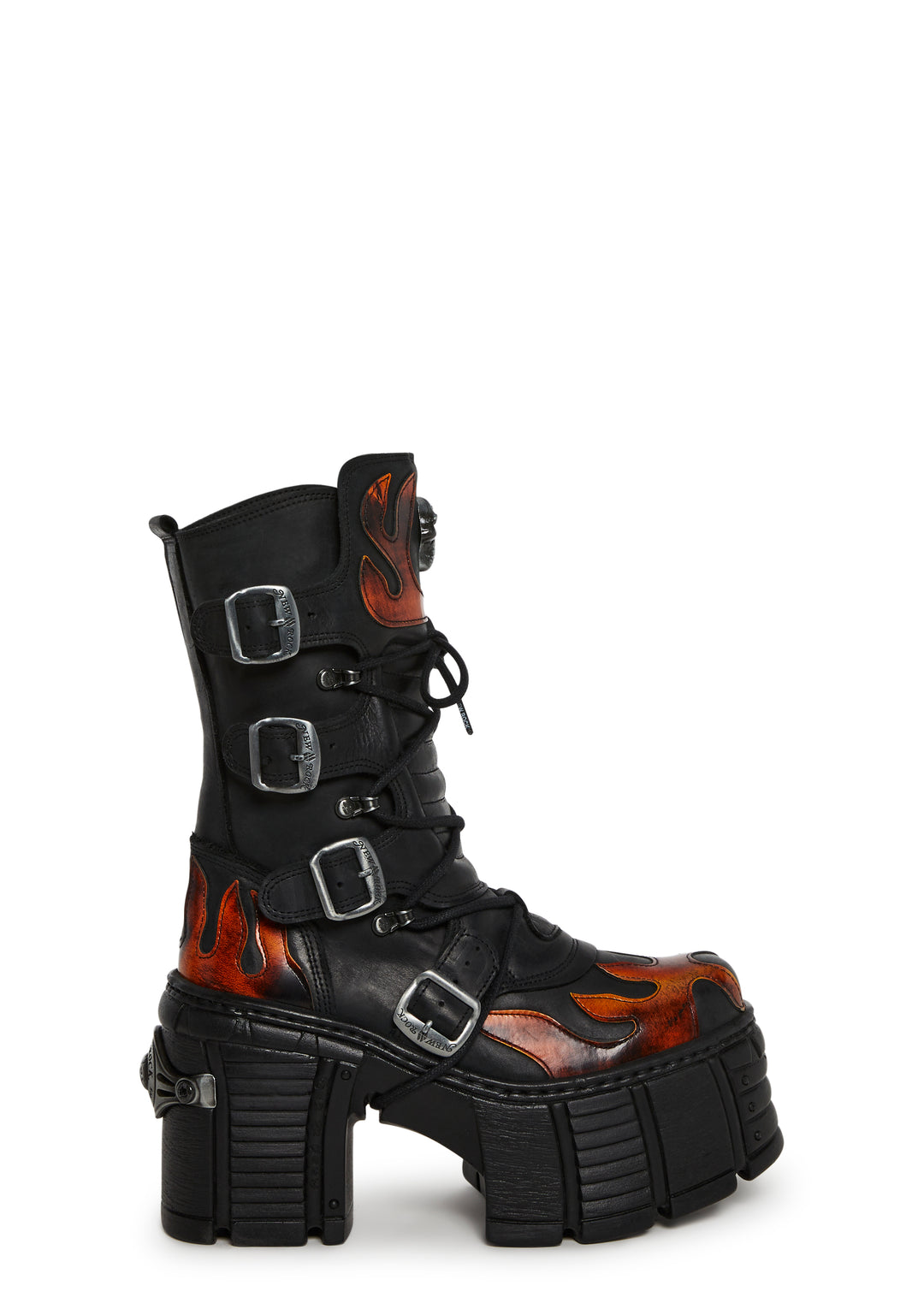 New Rock M-TM543-C1 Flame Boots - Black