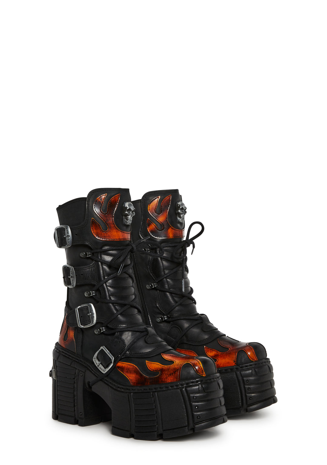 New Rock M-TM543-C1 Flame Boots - Black - Image 3