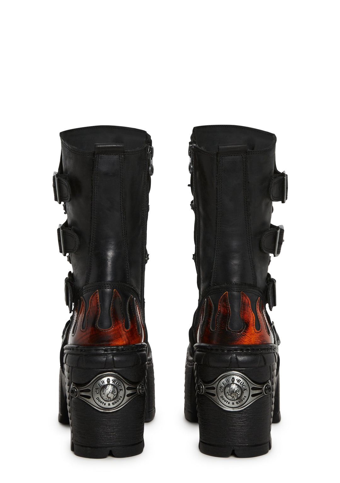 New Rock M-TM543-C1 Flame Boots - Black - Image 4