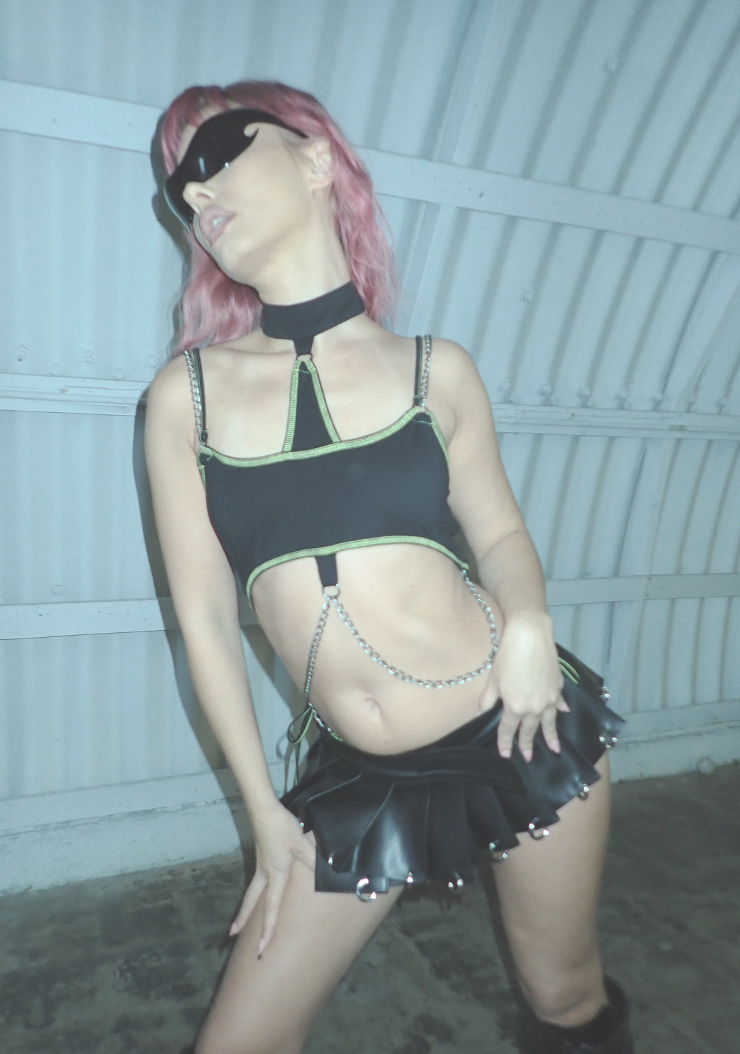 Womens Bodysuit With Chain Details Club Exx - Black - Image 6