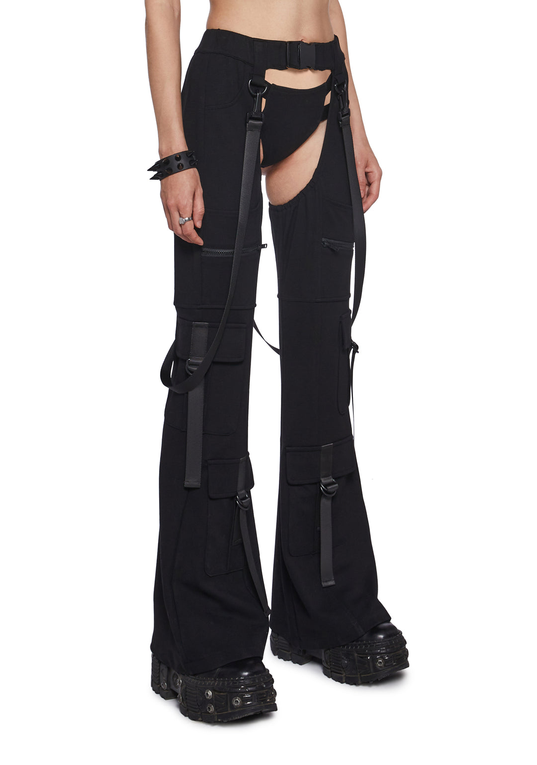 Womens Rave Cargo Chaps With Undies Set Club Exx - Black - Image 3