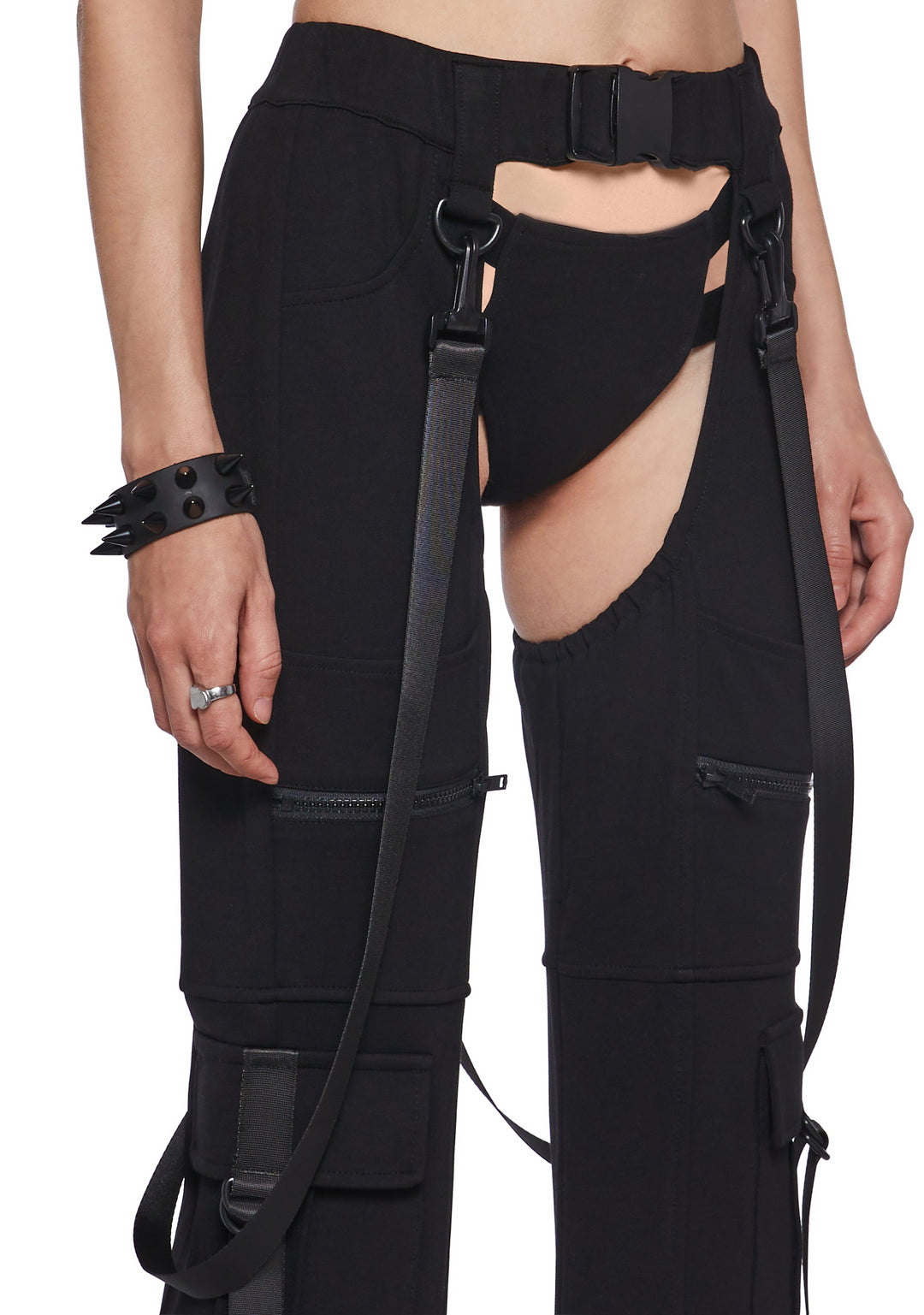 Womens Rave Cargo Chaps With Undies Set Club Exx - Black - Image 5