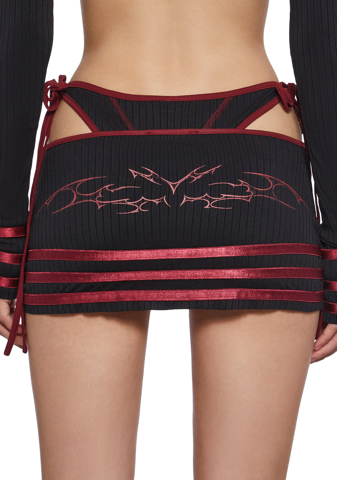 Womens Mini Skirt And Panty Set Rave Club Exx - Black - Image 7