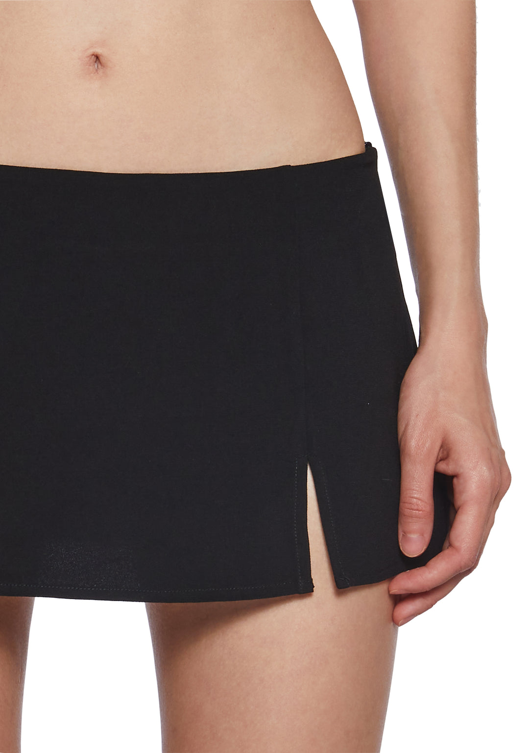 Womens Y2K Sexy Micro Skort With Front Slit Generation Kiss - Black - Image 5