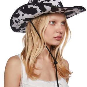 Country Festival Cow Print Cowboy Hat Generation Kiss - Multi
