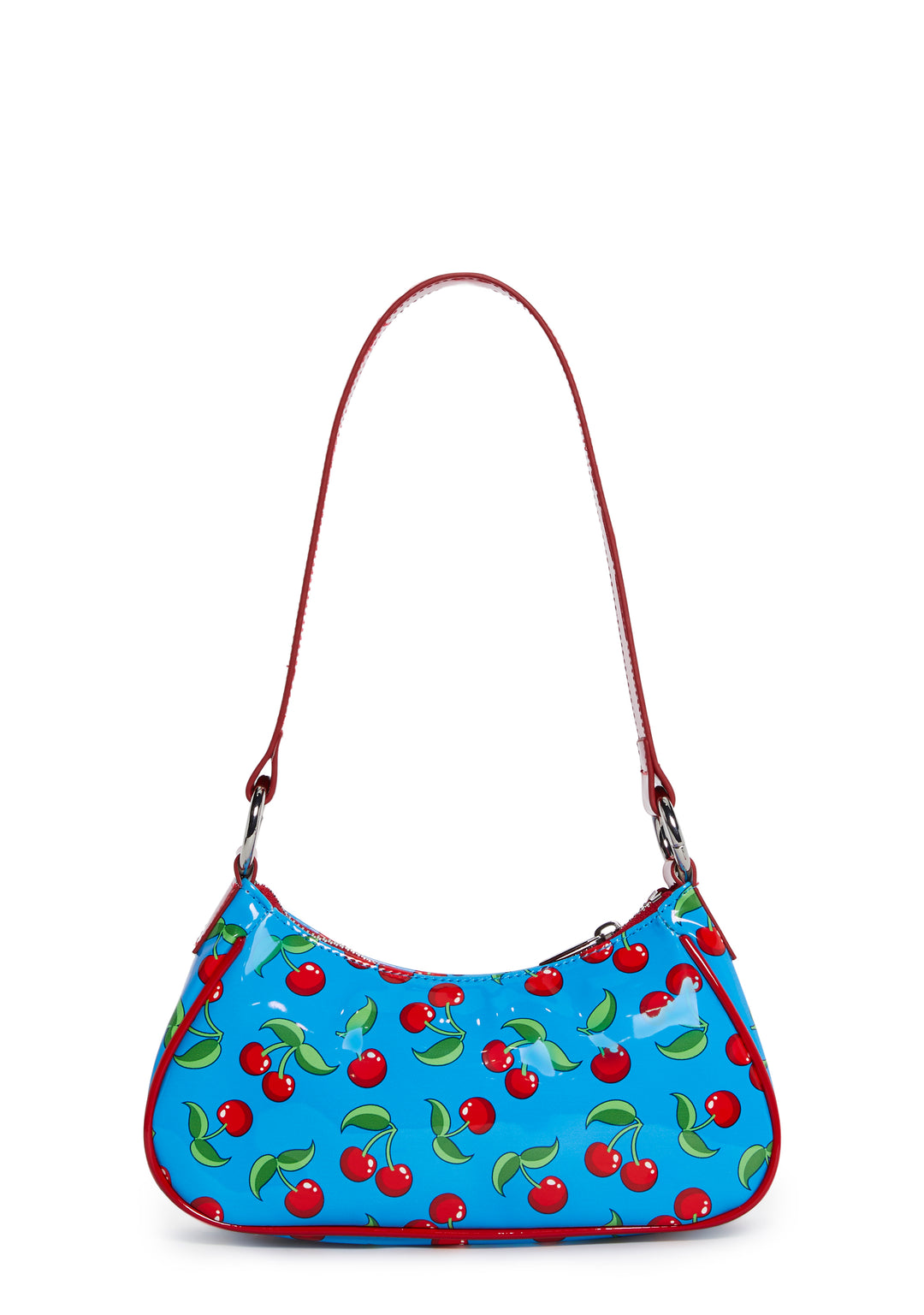 Vinyl Cherry Print Shoulder Bag Current Mood - Blue