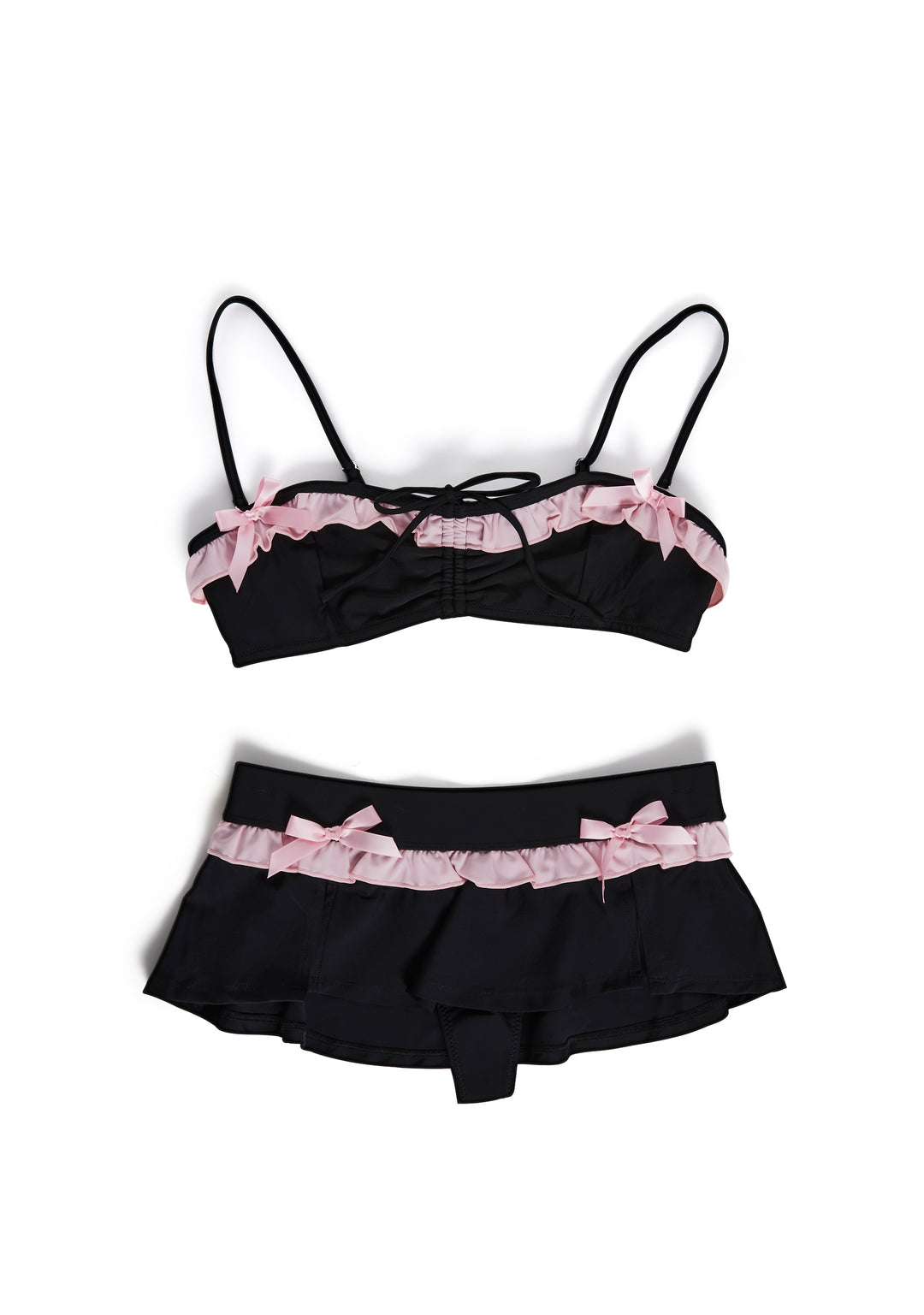 Womens Sexy Removable Top And Bottoms Swim Set Sugar Thrillz - Black - Image 6