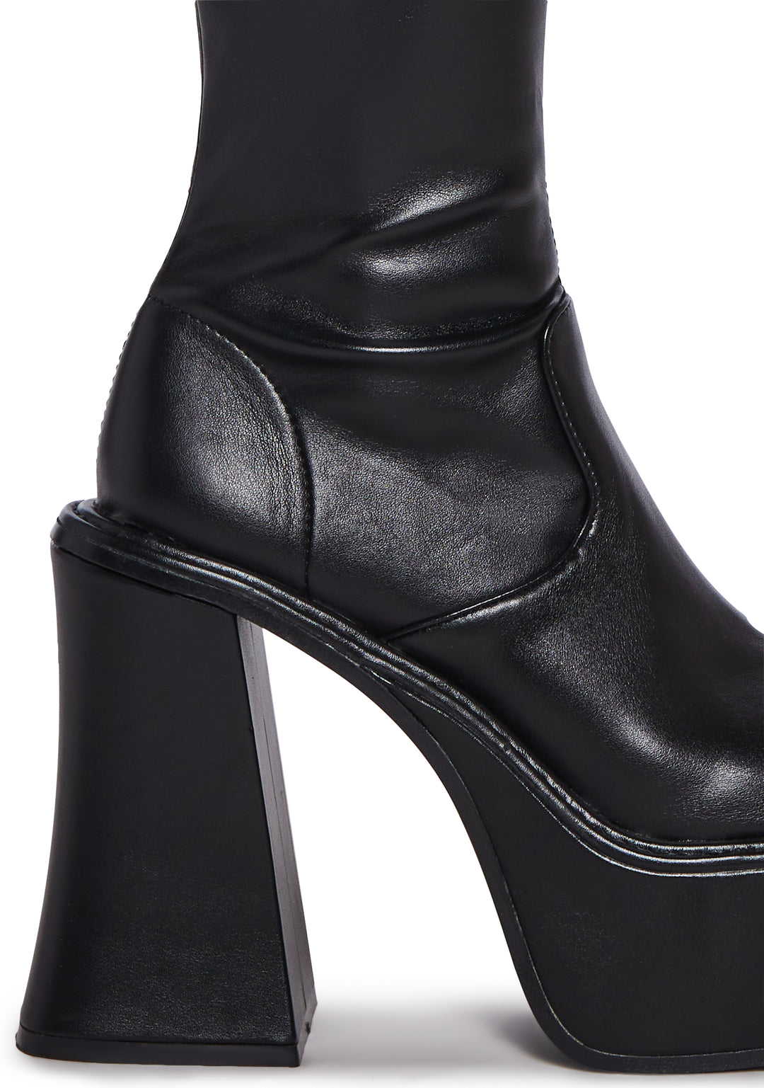 Stretch Knee High Boots With Side Zips Sugar Thrillz - Black - Image 2