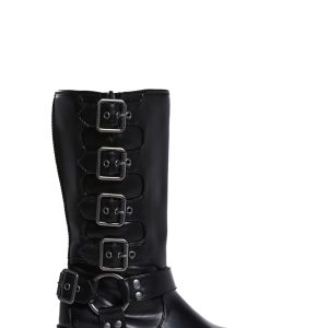 Moto Buckle Boots Current Mood - Black