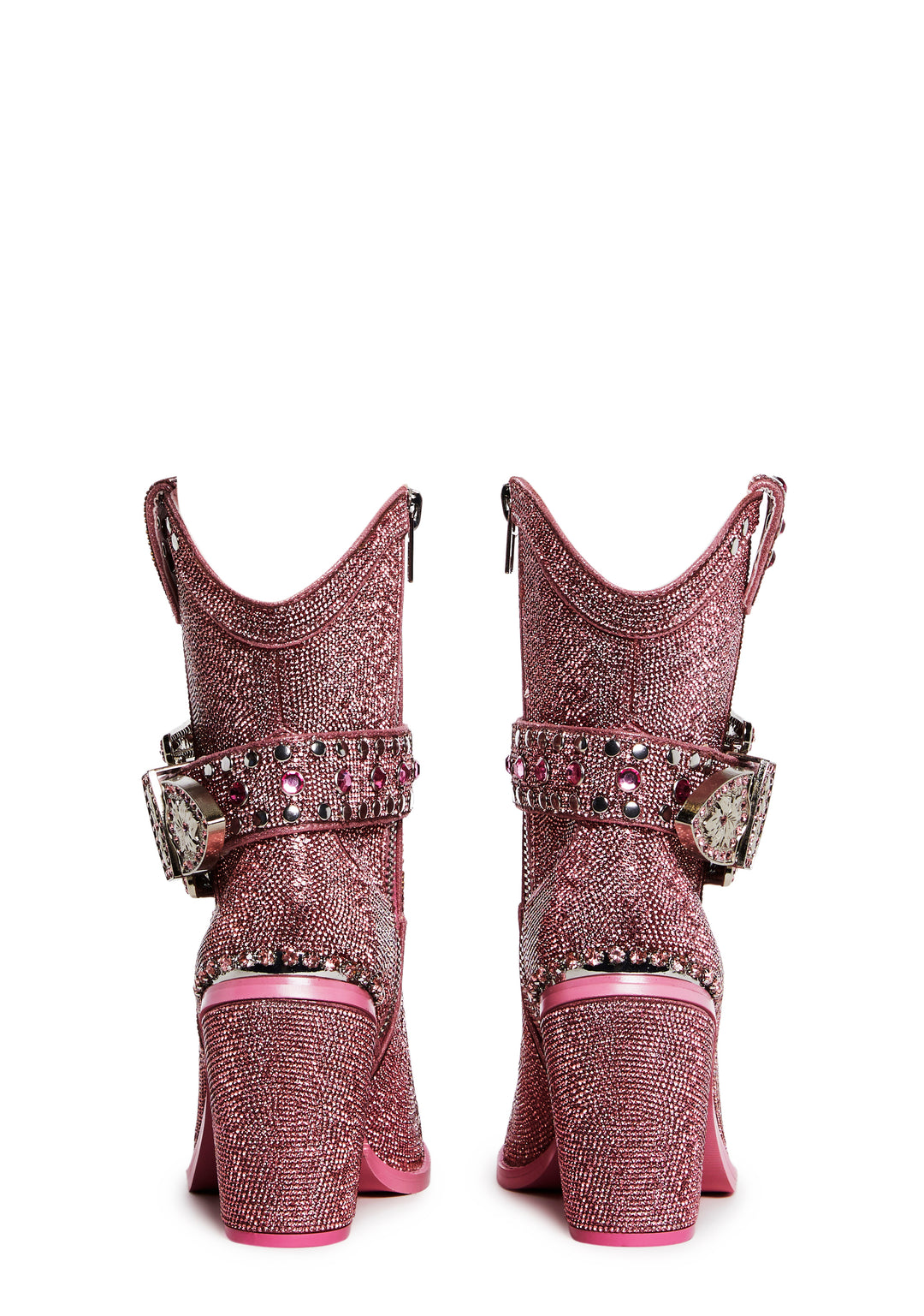 Club Exx Sharp Rhinestone Cowboy Boots - Pink - Image 4