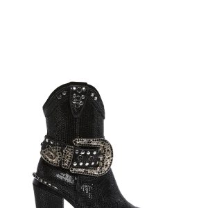 Club Exx Sharp Rhinestone Cowboy Boots - Black
