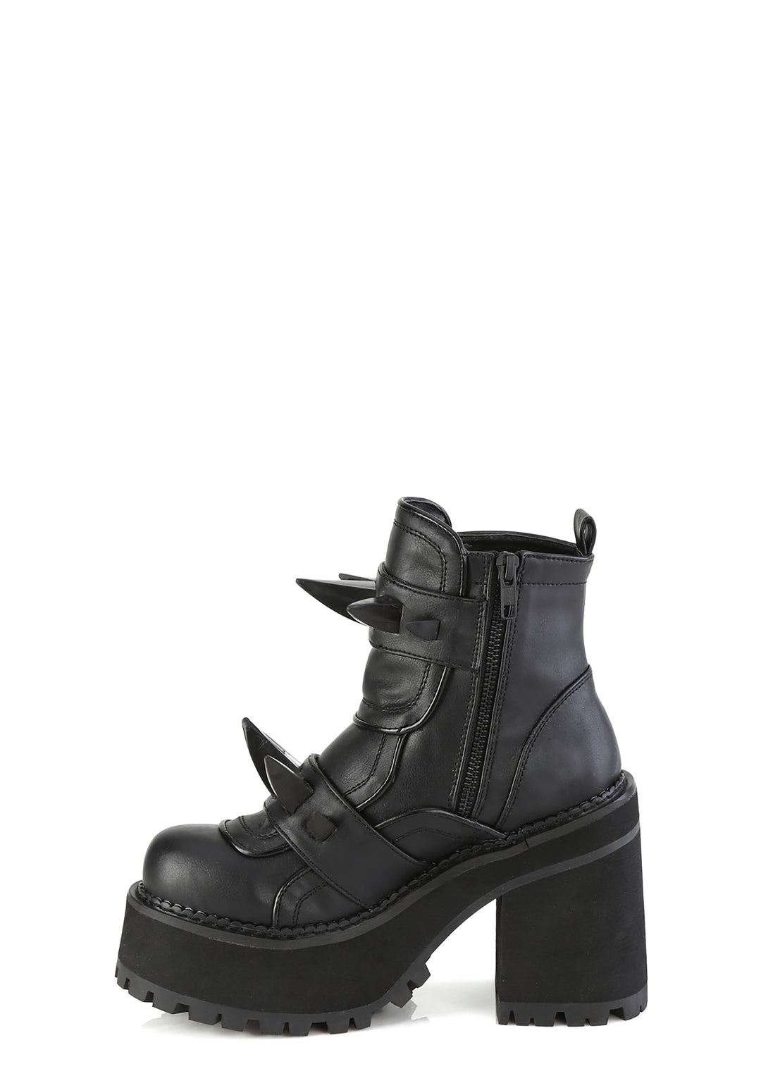 Demonia Assault-72 Spiked Ankle Boots - Black - Image 3