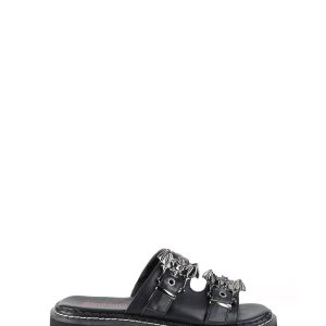 Emily-100 Platform Double Strap Slide Sandal