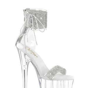 Adore-727RS Platform Ankle Cuff Sandals-Clear