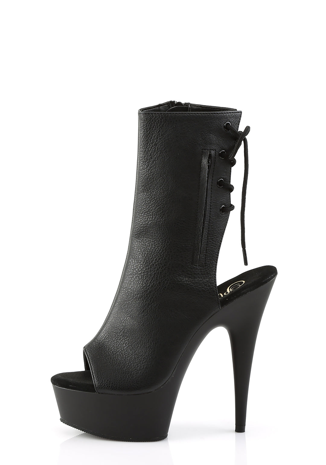 Delight-1018 Platform Ankle Boots-Black PU - Image 2