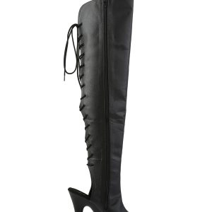 Delight-3019 Platform Over-The-Knee Boots-Black PU