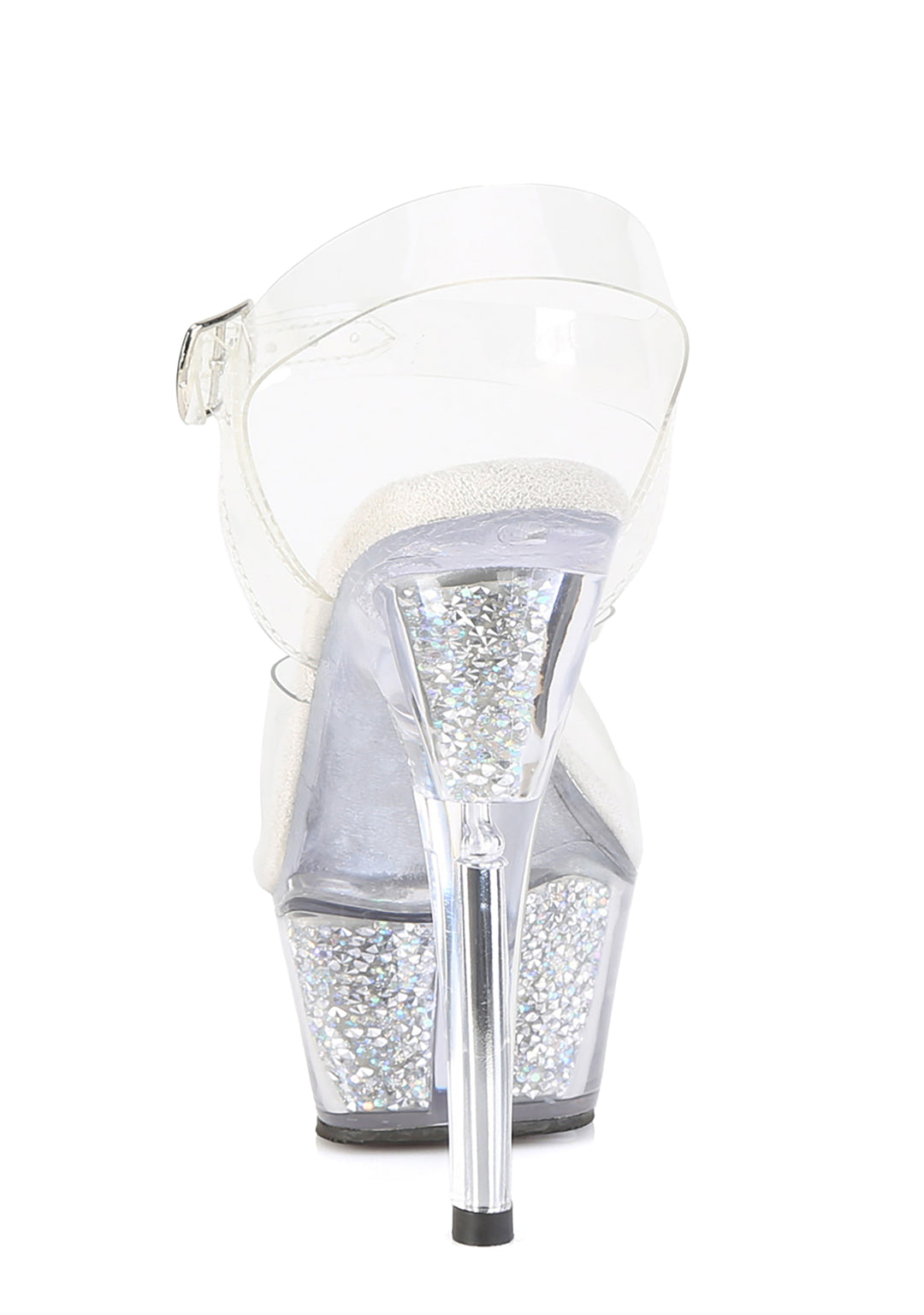 Kiss-208RSI Platform Ankle Strap Sandals-Clear Rhinestones - Image 4