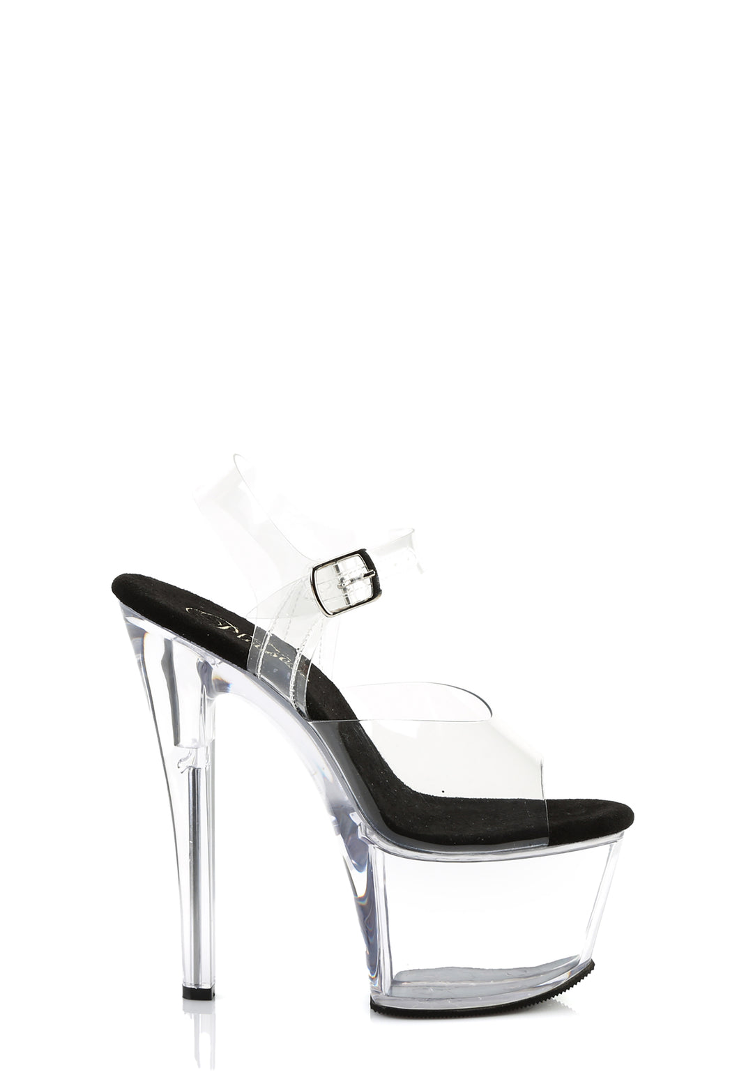 Sky-308 Platform Ankle Strap Sandals-Clear