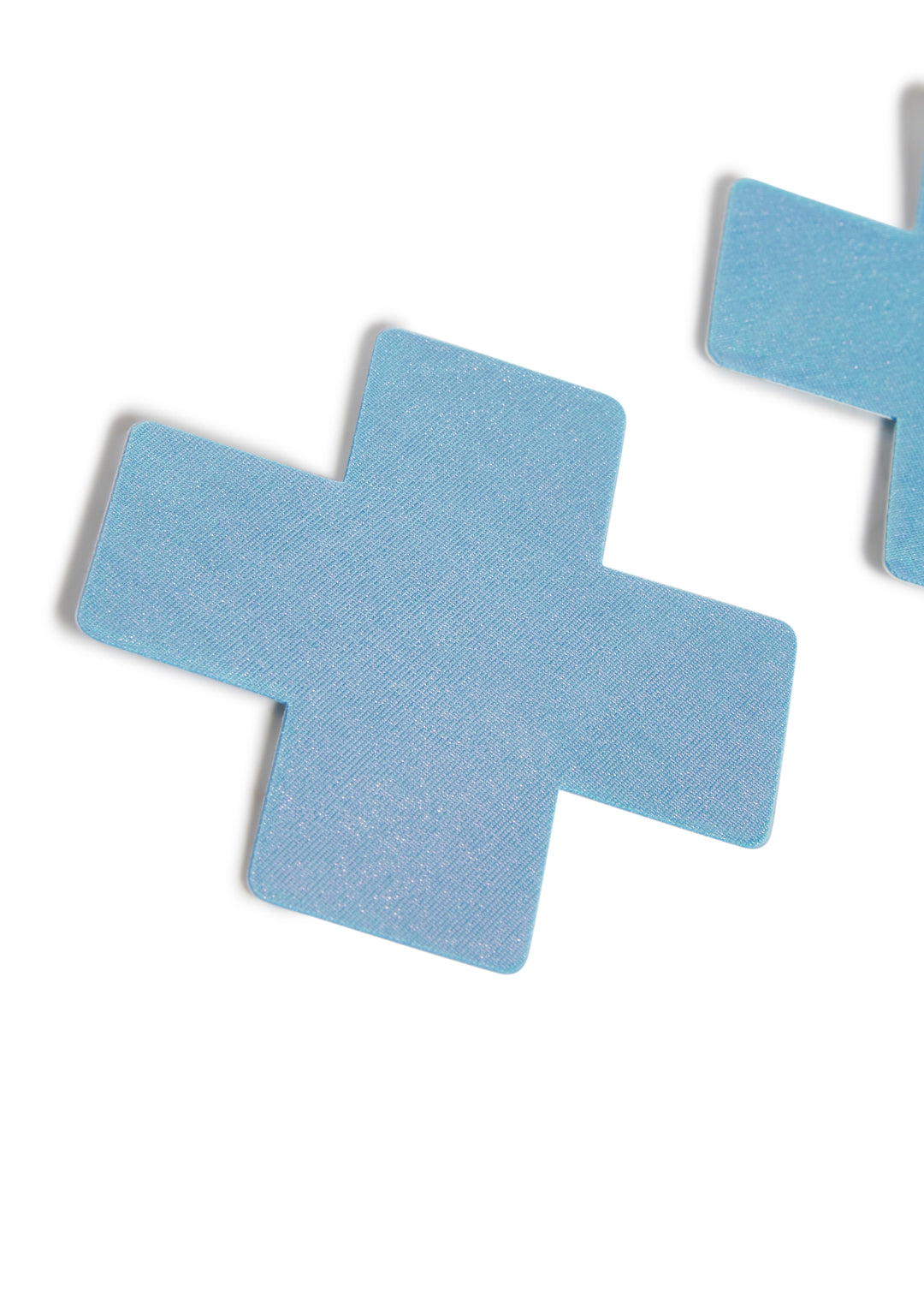 Neva Nude Holographic X Shape Pasties - Blue - Image 2