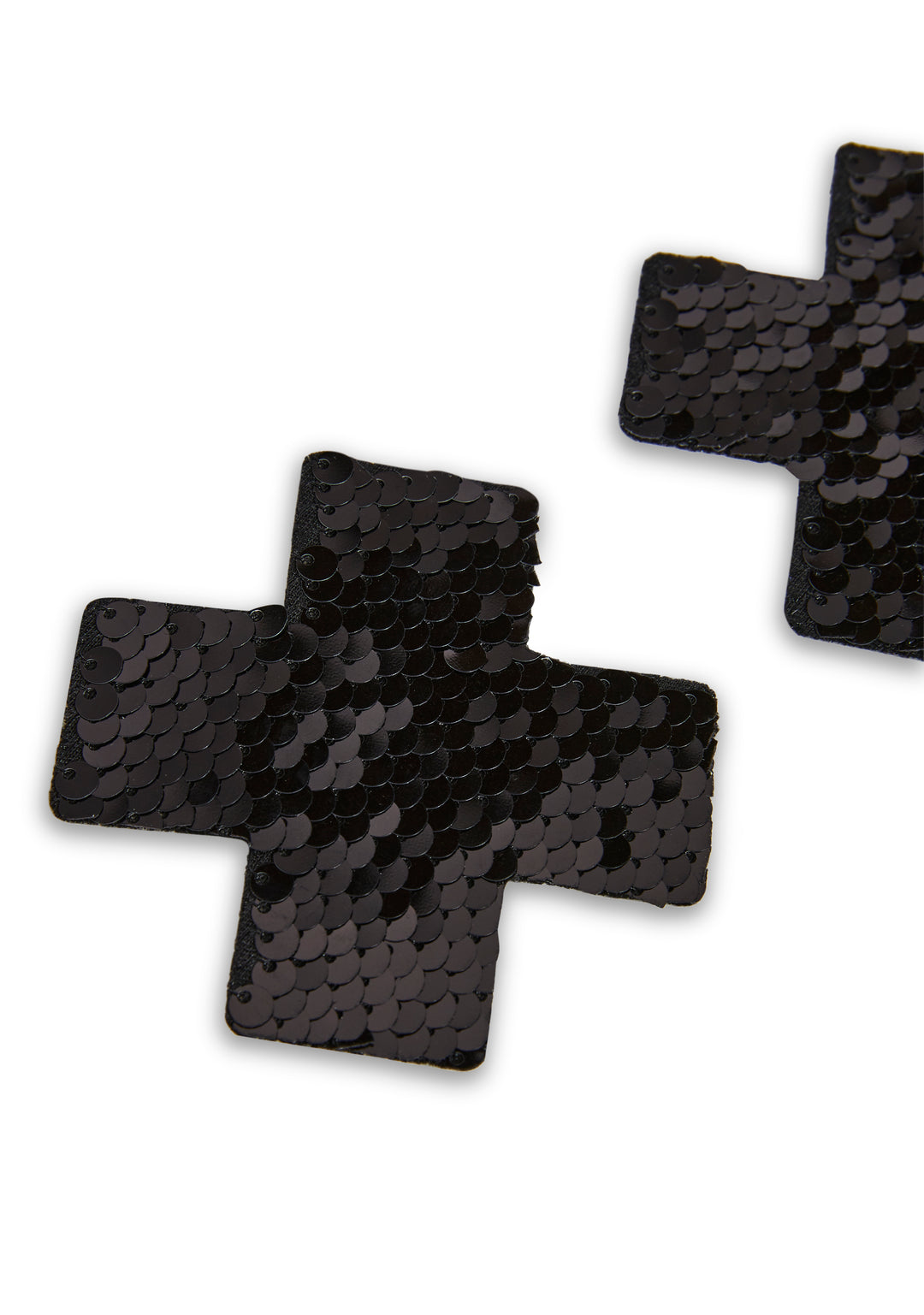 Neva Nude Sequin X Shape Pasties - Black - Image 2
