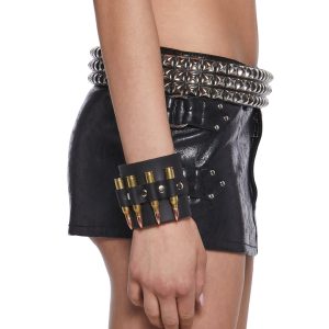 Funk Plus Bullet Bracelet With Double Buckle Closures - Black
