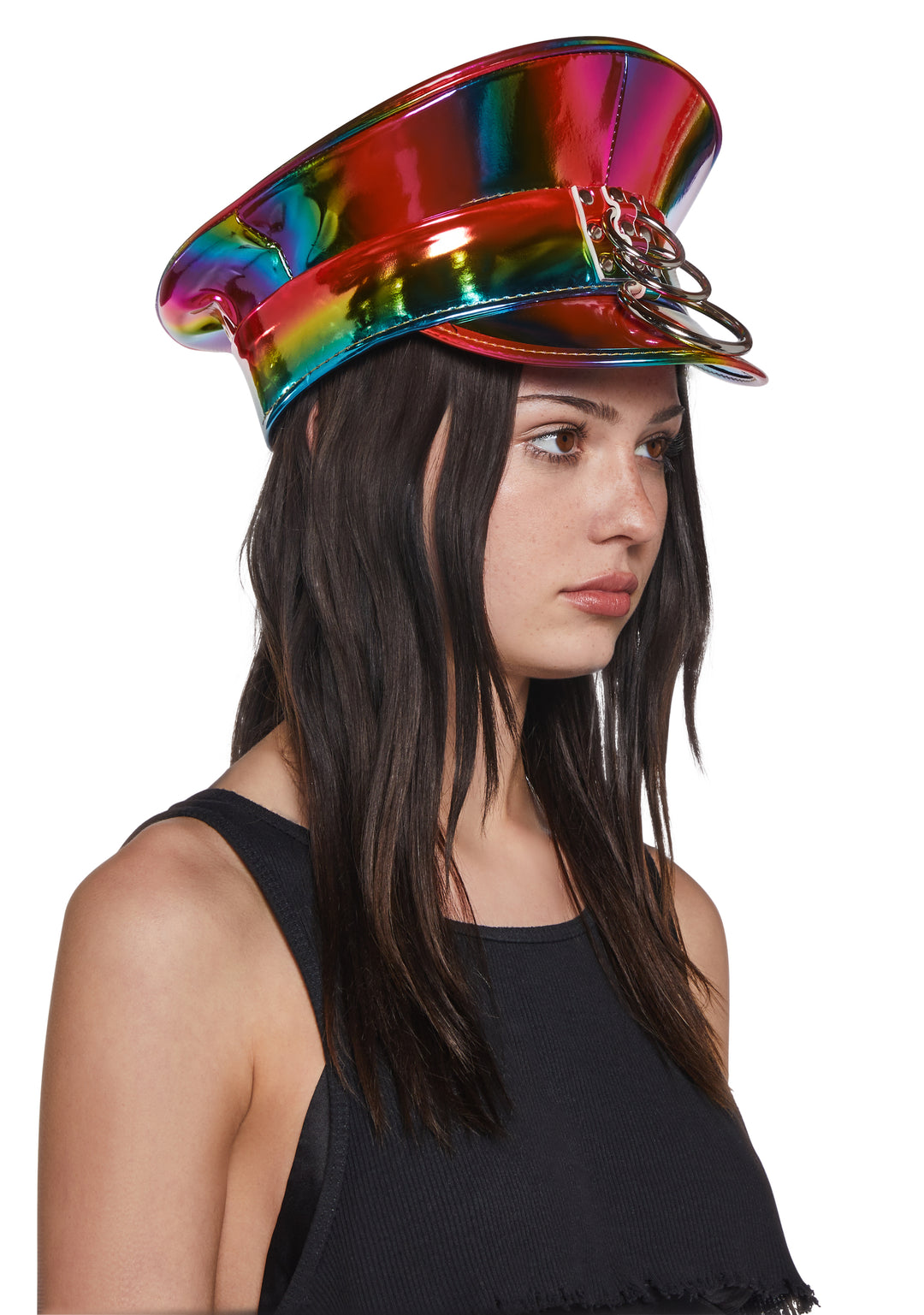 Funk Plus Rainbow Iridescent Rainbow Captain Police Hat - Multi - Image 2