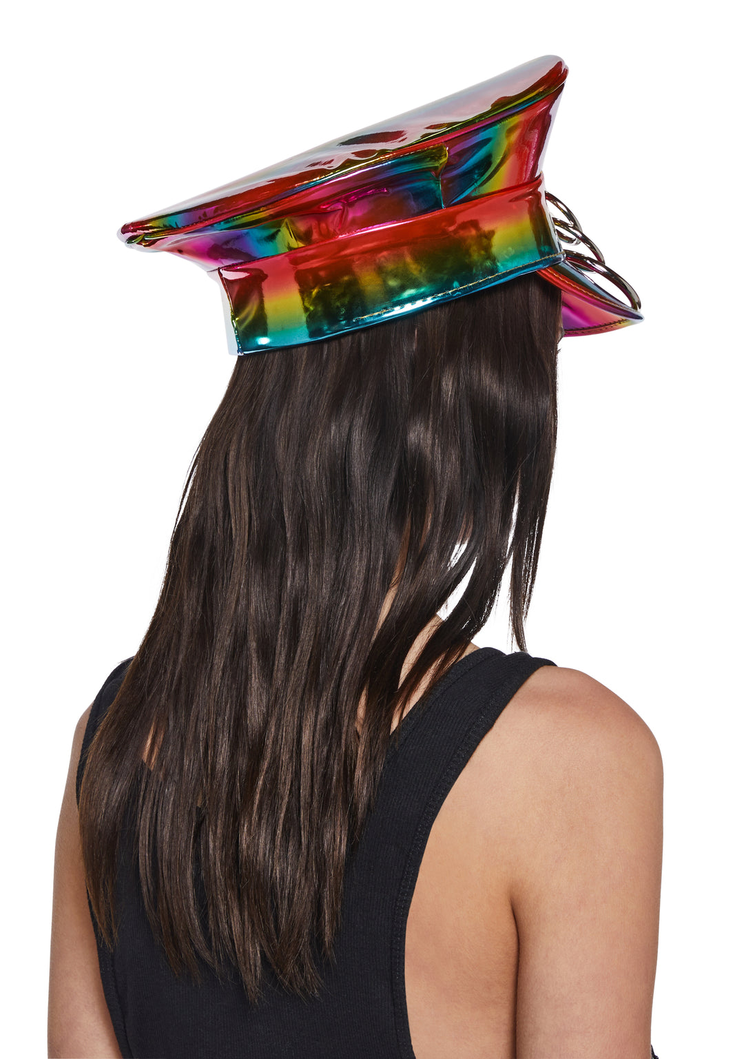 Funk Plus Rainbow Iridescent Rainbow Captain Police Hat - Multi - Image 3