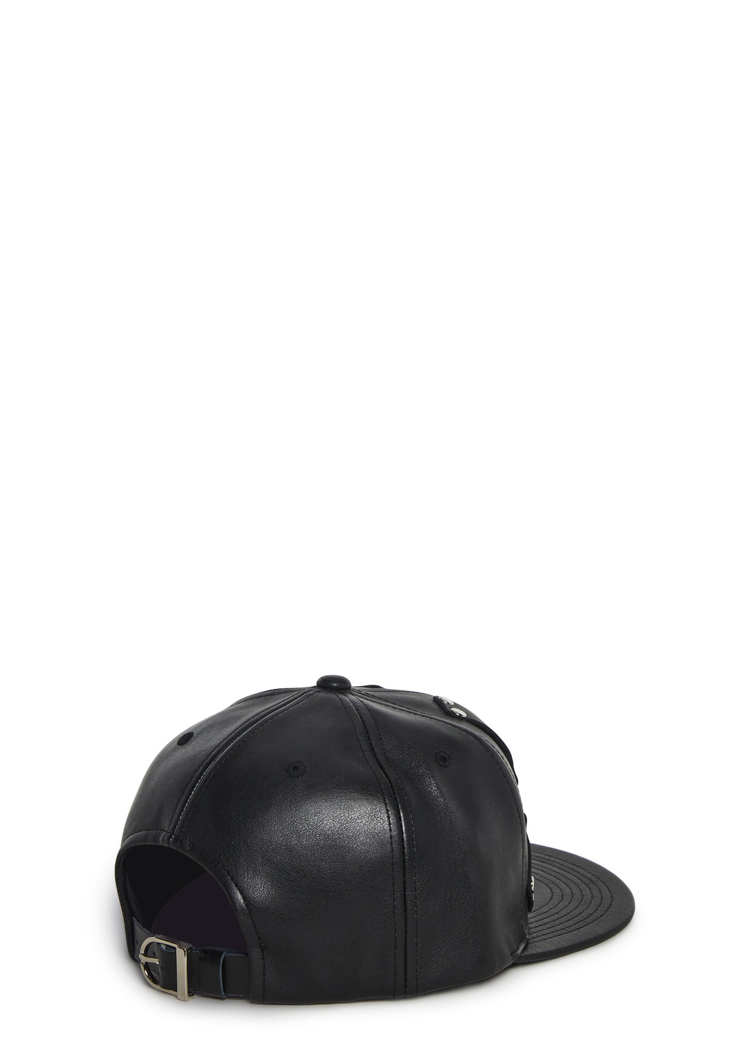 Funk Plus Vegan Leather Baseball Hat With O-Ring Harness - Black - Image 5