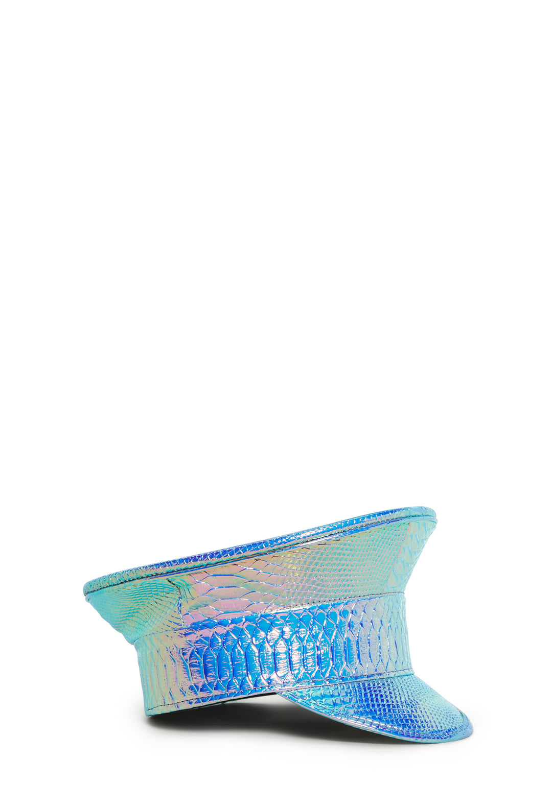 Funk Plus Iridescent Snake Vinyl Captain Police Hat - Silver - Image 6