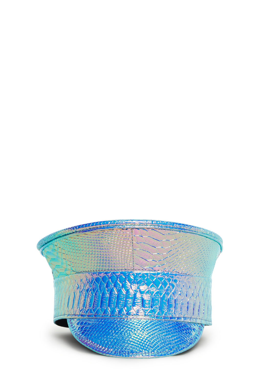 Funk Plus Iridescent Snake Vinyl Captain Police Hat - Silver - Image 7