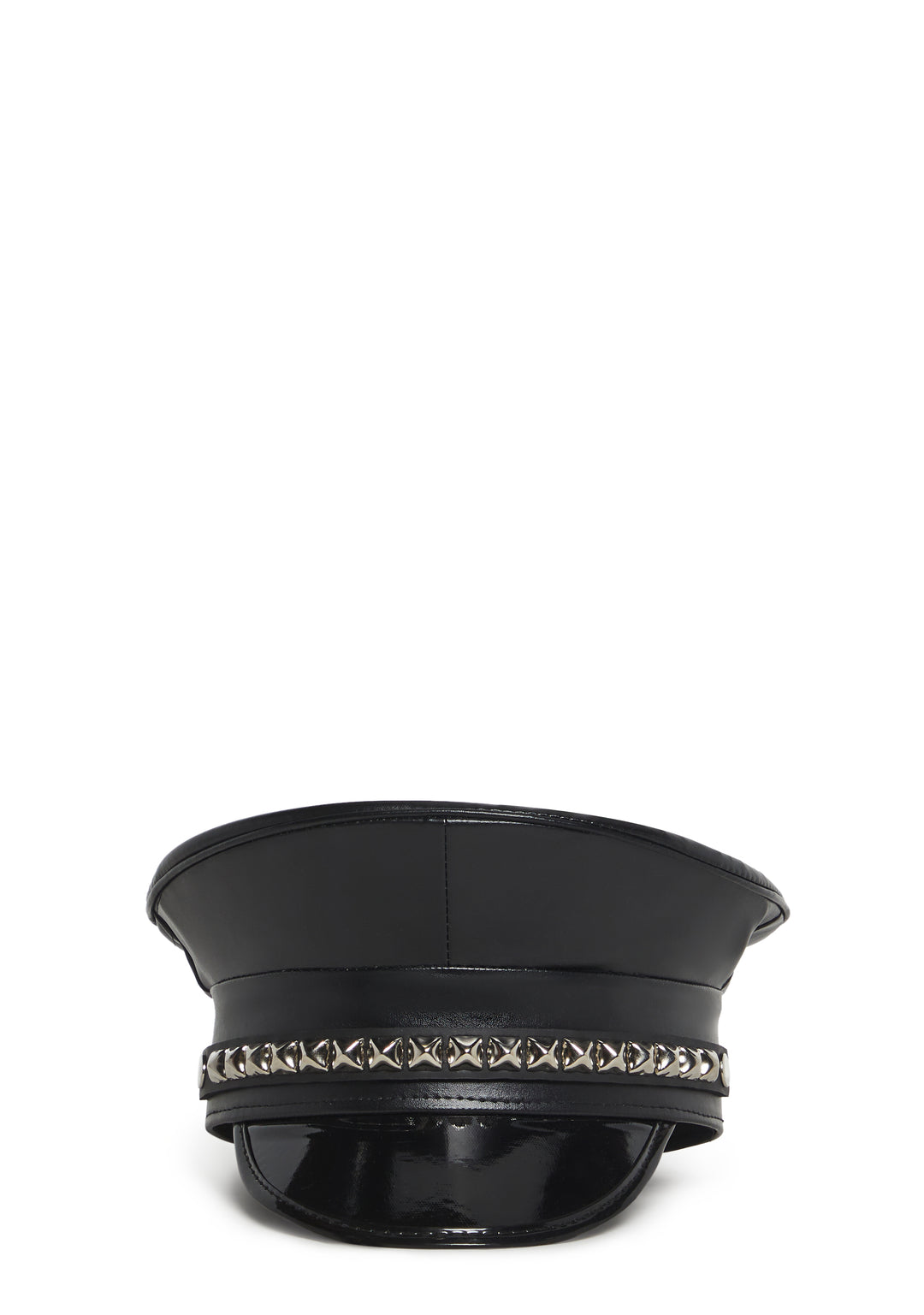 Funk Plus Pyramid Studded Police Captain Hat - Black - Image 4