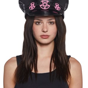 Funk Plus Pentagram Captain Police Hat - Pink/Black