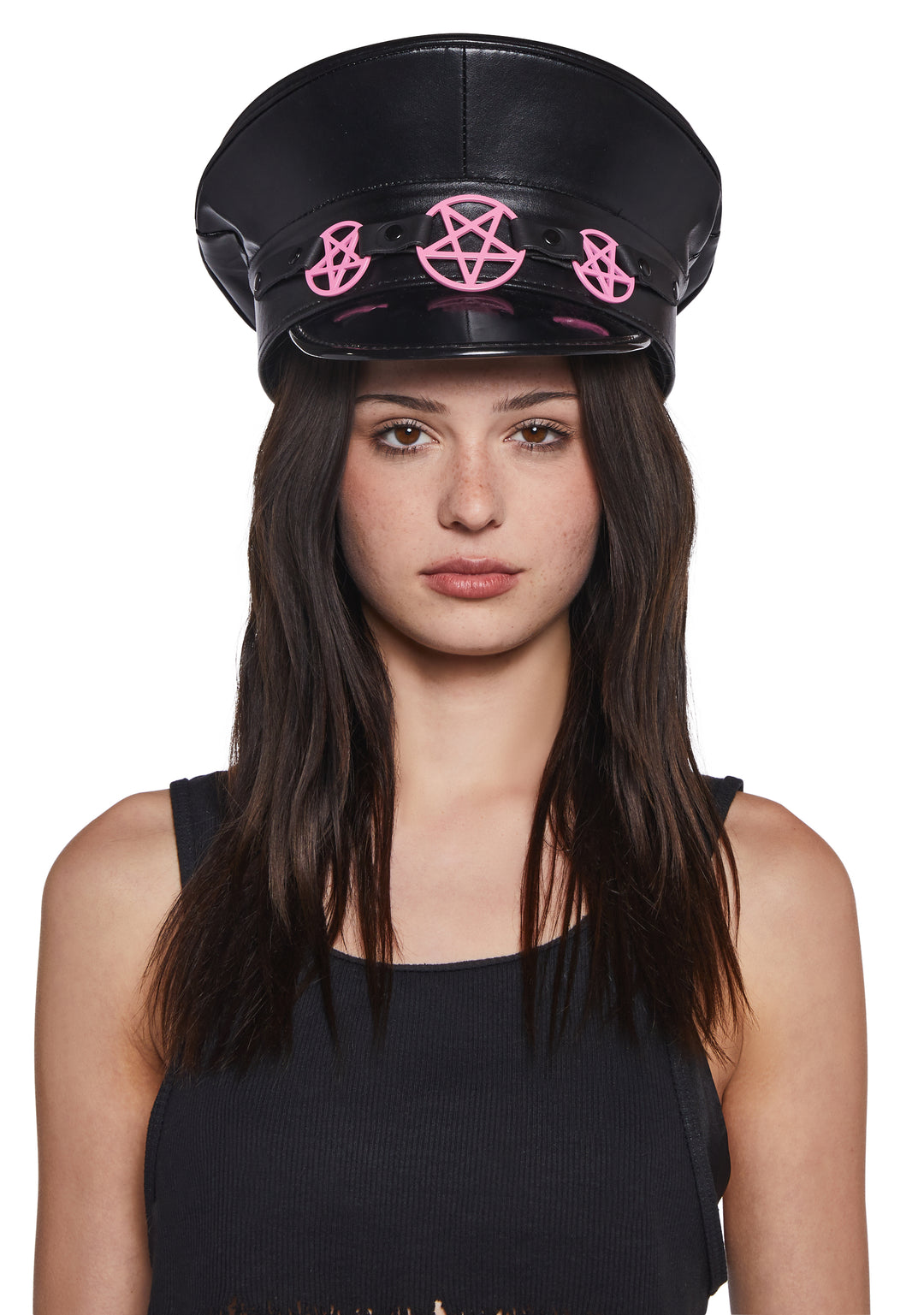 Funk Plus Pentagram Captain Police Hat - Pink/Black