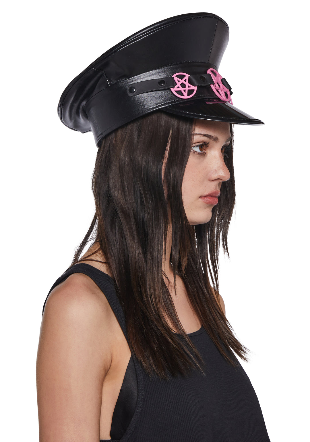 Funk Plus Pentagram Captain Police Hat - Pink/Black - Image 2