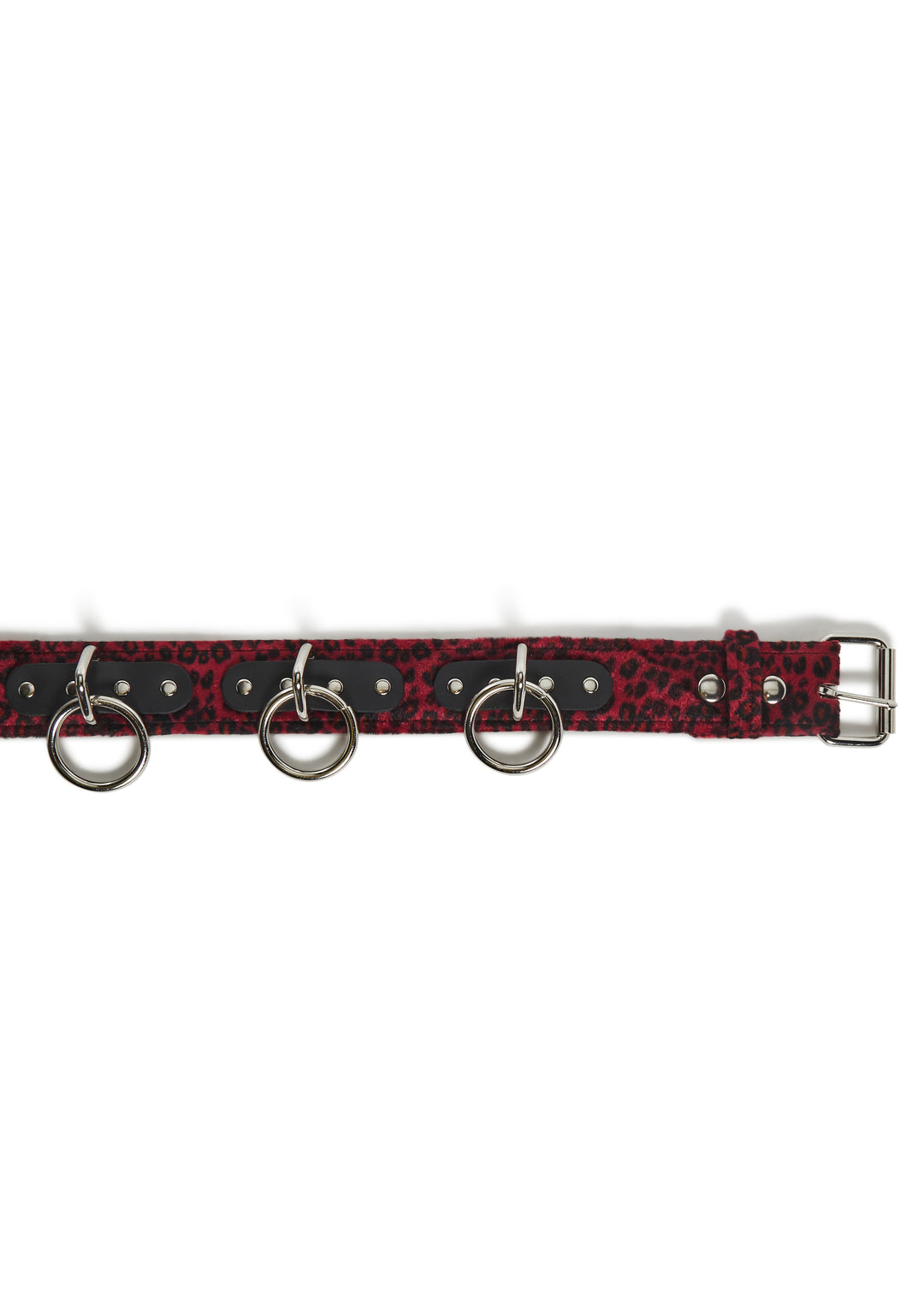 Funk Plus Fuzzy Leopard Loop Ring Belt - Red - Image 6