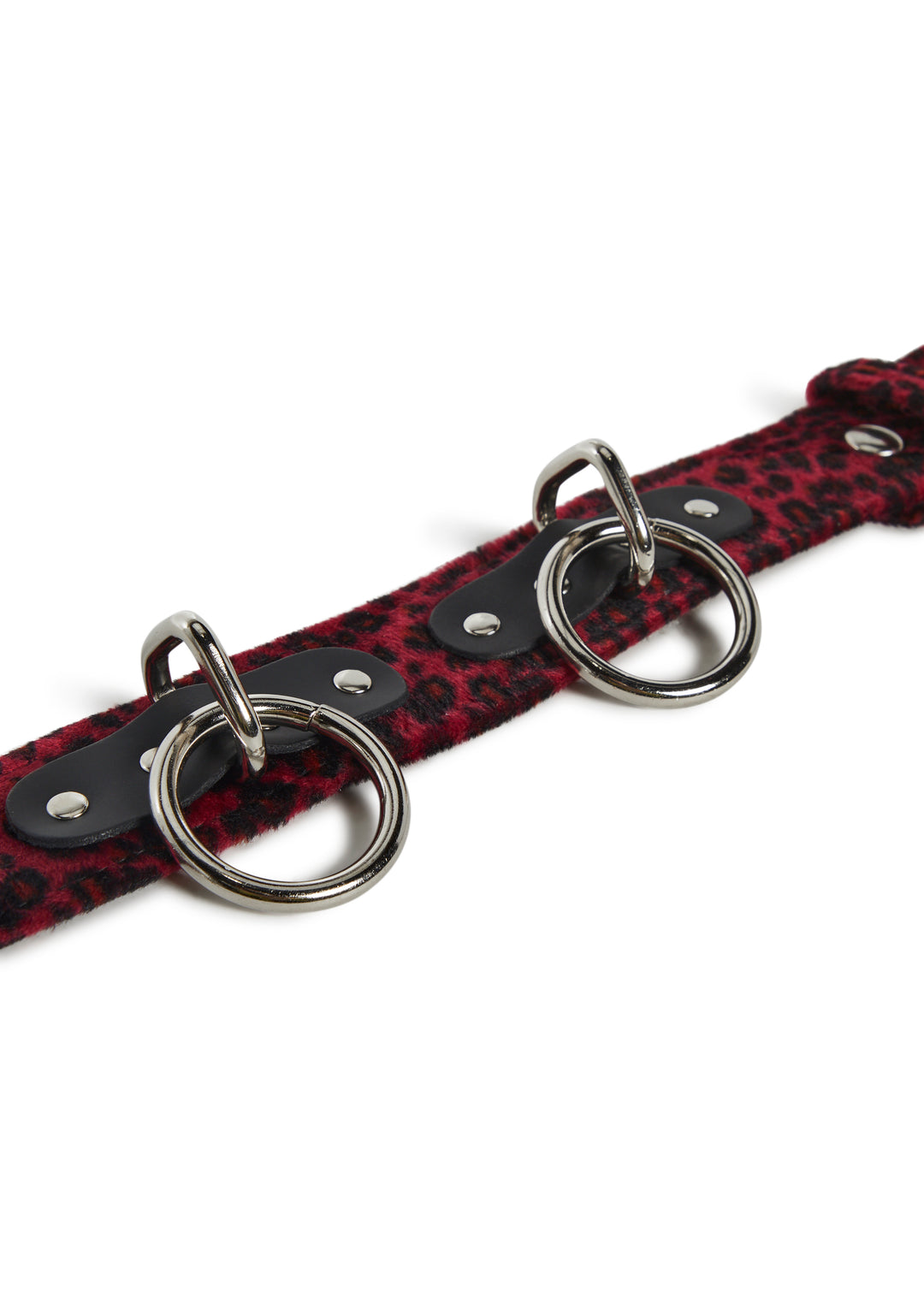 Funk Plus Fuzzy Leopard Loop Ring Belt - Red - Image 5
