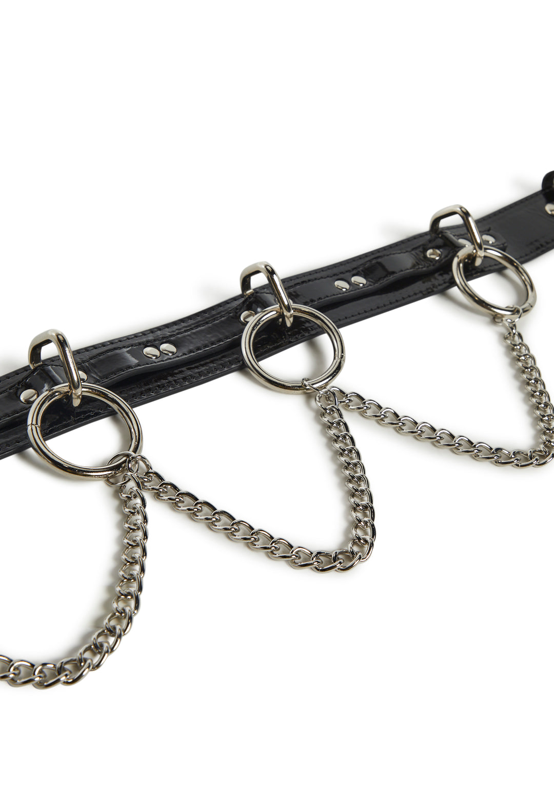 Funk Plus Vinyl Ring And Chain Belt - Black - Image 2