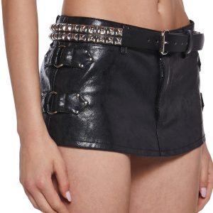 Funk Plus Vegan Leather Pyramid Studded Belt - Black