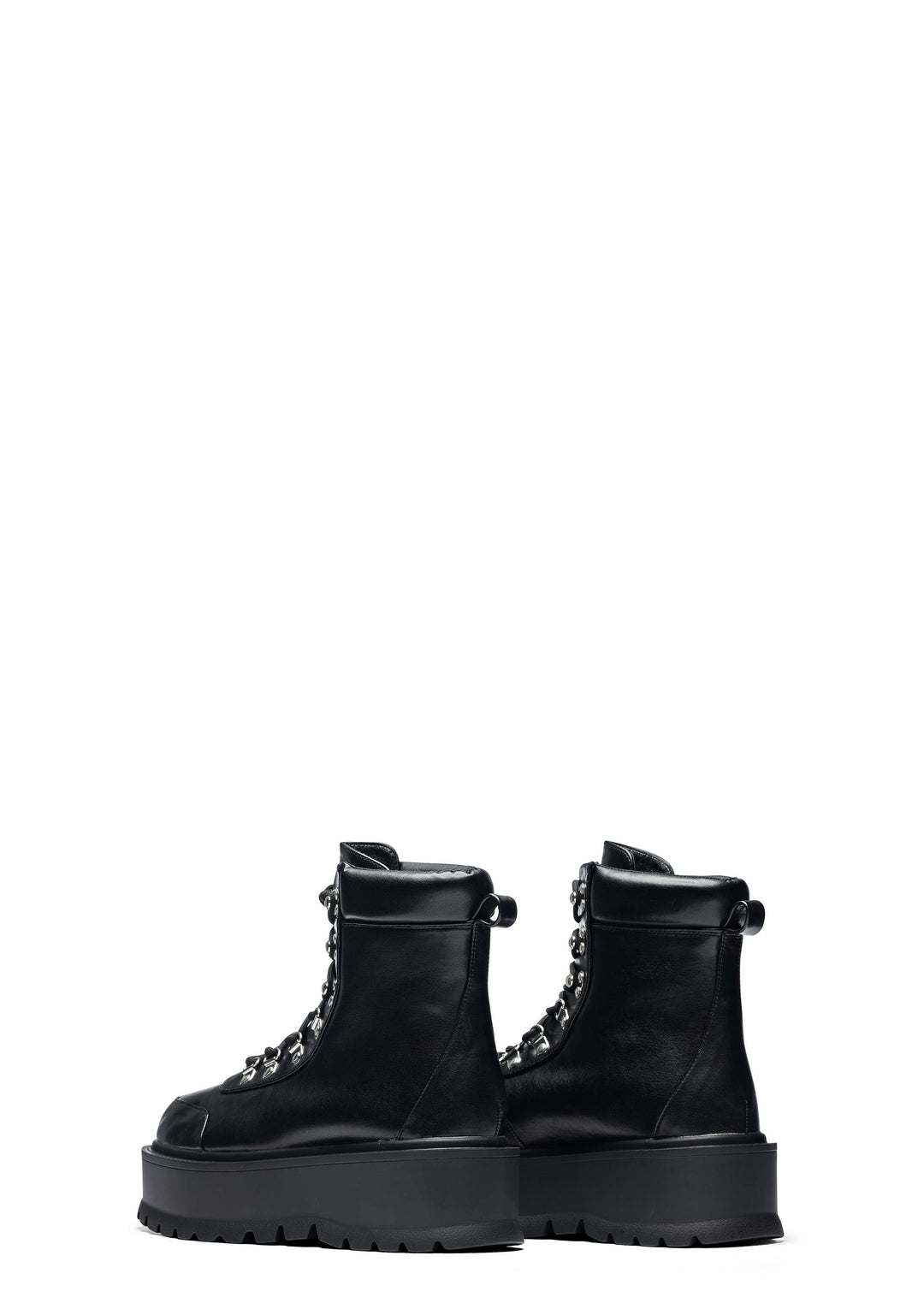 Koi Footwear Hydra Vegan Leather Platform Boots - Black - Image 4