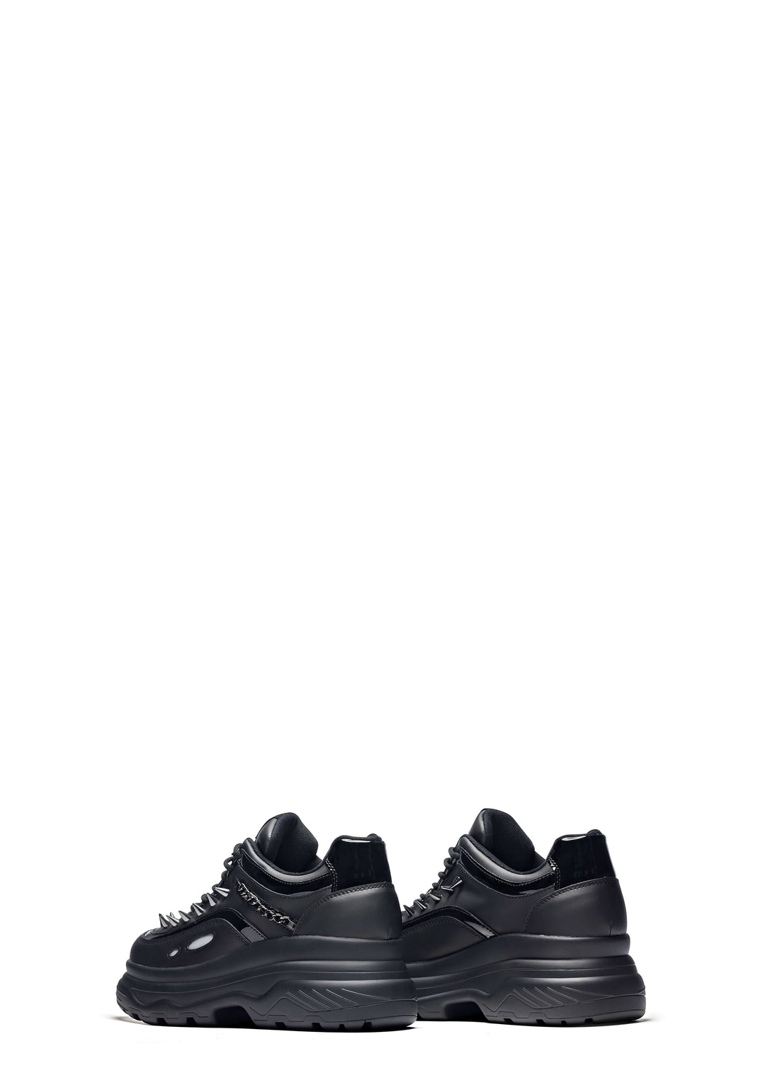 Koi Footwear Spiked Chunky Vegan Leather Platform Sneakers - Black - Image 4