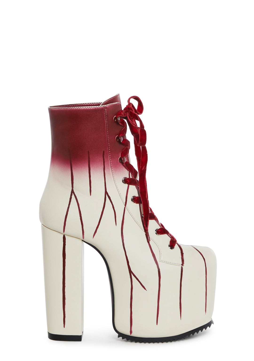 Red Carrie Bloody Prom Queen Platform Booties
