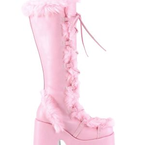 Camel-311 Platform Knee High Boots